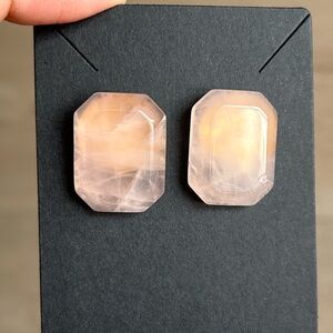 Rose Quartz Faceted Stud Earrings